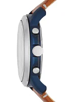 Men's Grant Brown Leather Chronograph Watch