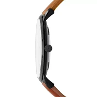 The Minimalist Slim Three-Hand Light Brown Leather Watch