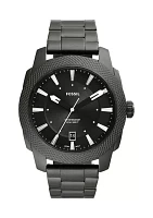 Machine Three-Hand Date Smoke Stainless Steel Watch