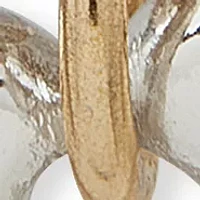 Two Tone Heart Double Drop Earrings