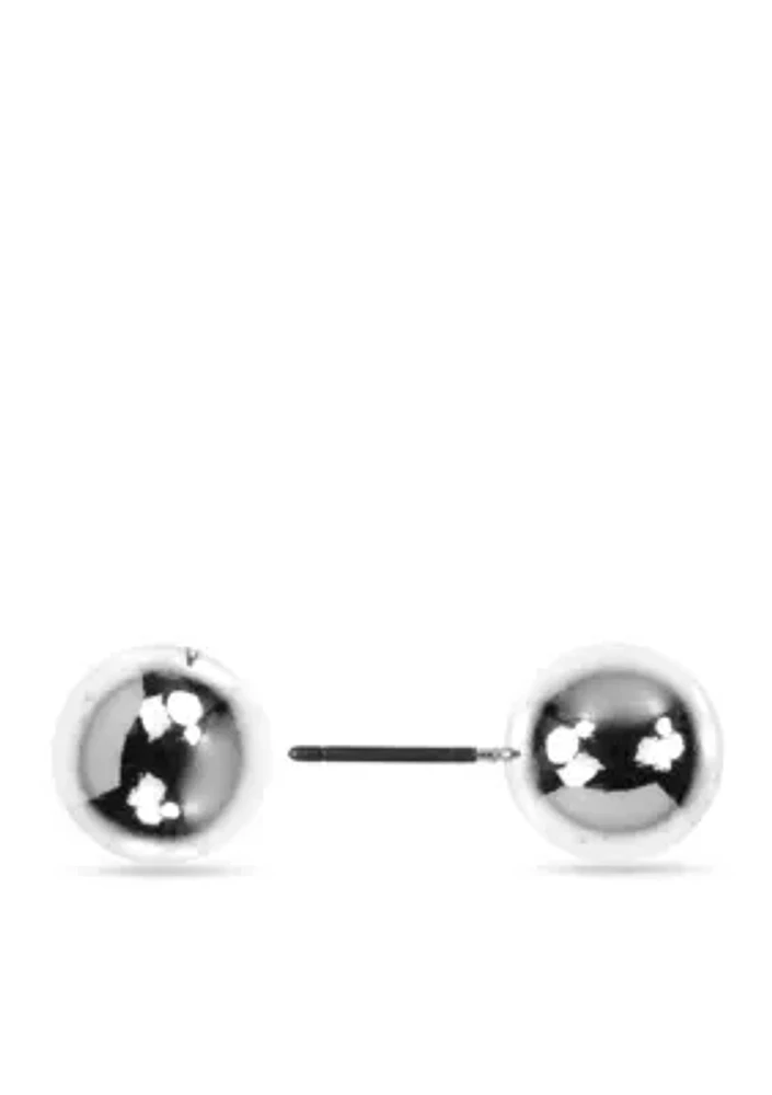 Silver-Tone Ball Stud Earring