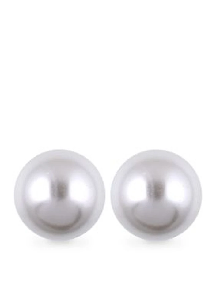 12-mm. Faux Pearl Studs