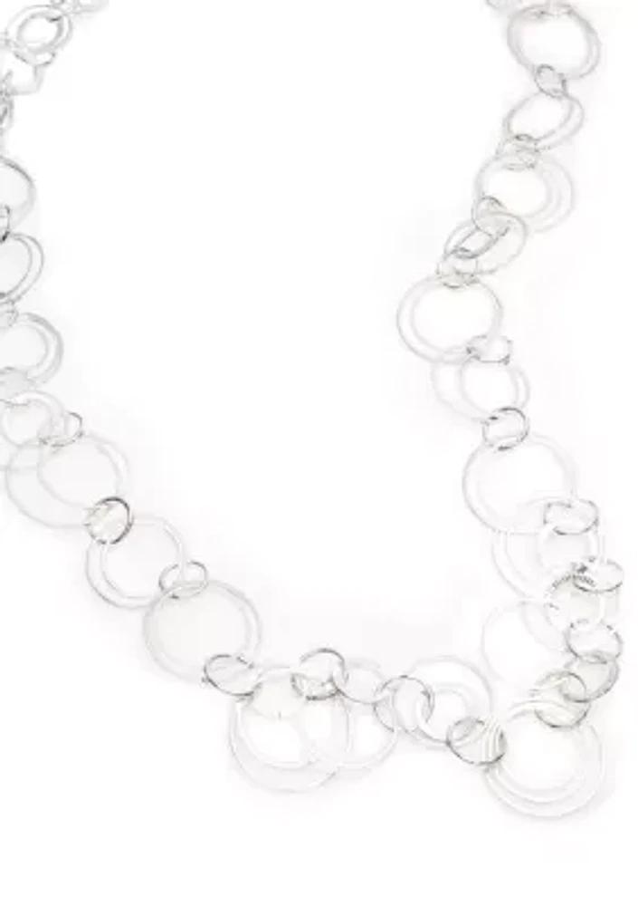 Silver Plated 32 Inch Open Link Necklace
