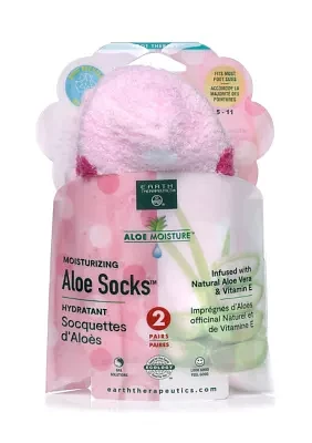 Luxury Aloe Moisture Sock 2 Pack - Pink Polka Dot