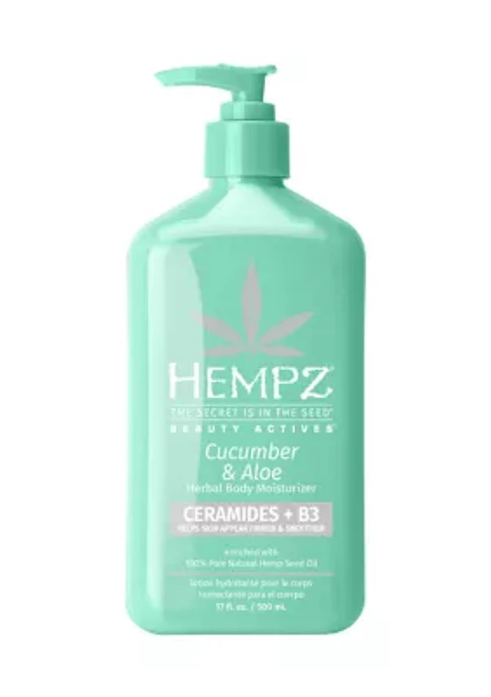 Beauty Actives Cucumber & Aloe Herbal Body Moisturizer with Ceramides + B3
