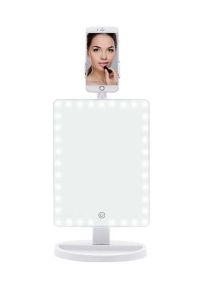 LED Mirror + Phone Holder