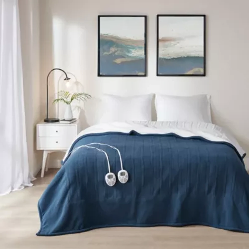 Fleece to Sherpa Heated Blanket