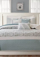 Dawn 6 Piece Cotton Percale Comforter Set with Throw Pillows