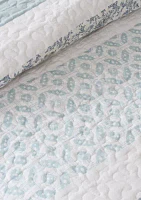 Dawn 6 Piece Cotton Percale Comforter Set with Throw Pillows