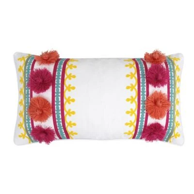 Grandiflora Embroidered Tassel Pillow