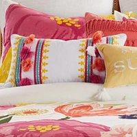 Grandiflora Embroidered Tassel Pillow