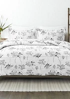 Premium Down Alternative Magnolia Grey Patterned Comforter Set