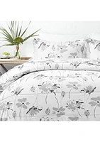 Premium Down Alternative Magnolia Grey Patterned Comforter Set
