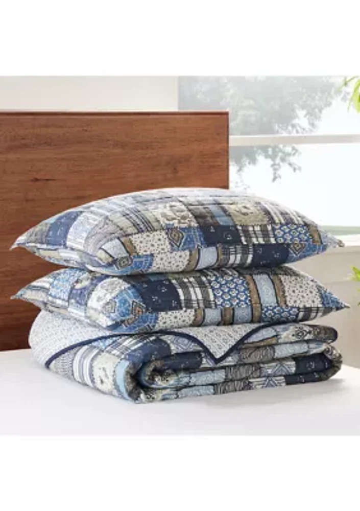 Ansara Blue Quilt Set