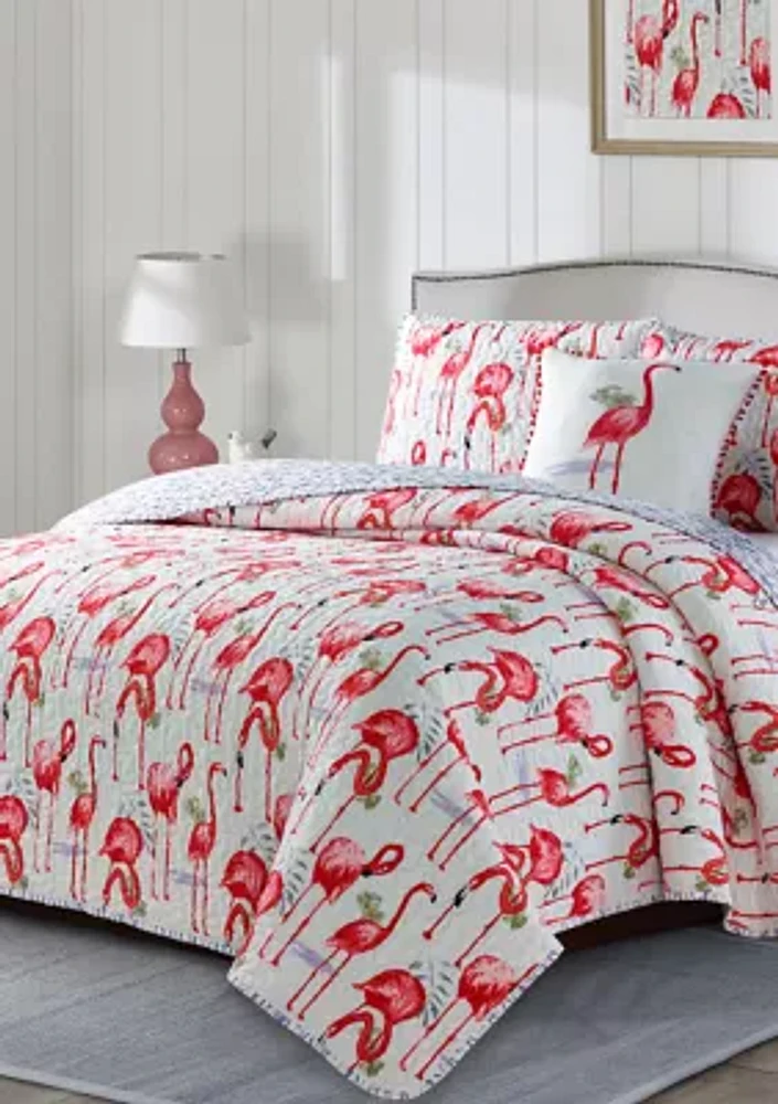Fancy Flamingo Quilt Set