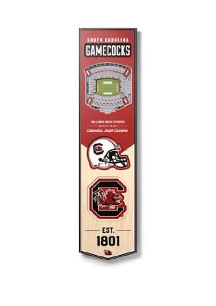 YouTheFan NCAA South Carolina Gamecocks 3D Stadium 8x32 Banner - Brice Stadium