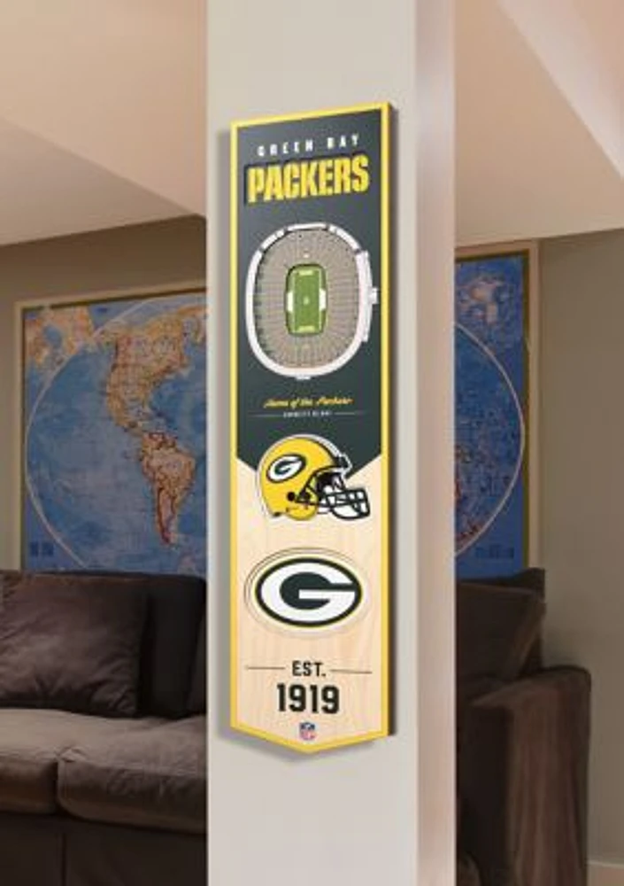 YouTheFan NFL Green Bay Packers 3D Stadium 8x32 Banner - Lambeau Field