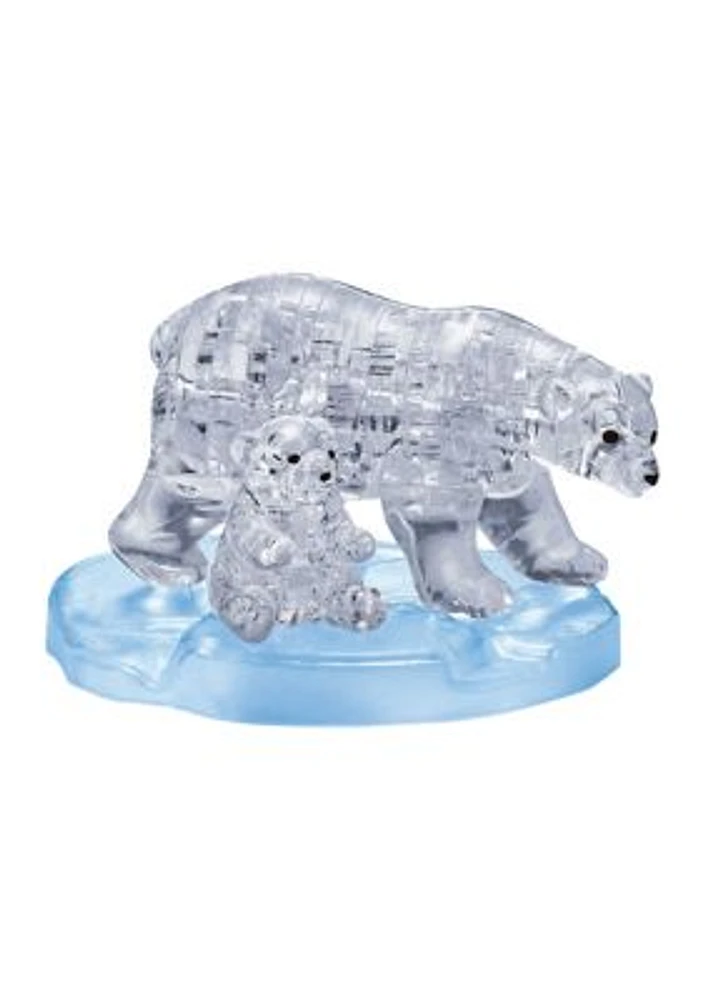 3D Crystal Puzzle - Polar Bear and Baby: 40 Pcs