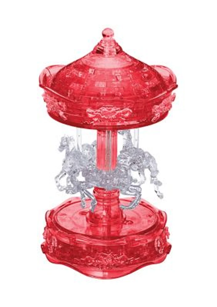 3D Crystal Puzzle - Carousel (White/Red): 83 Pieces