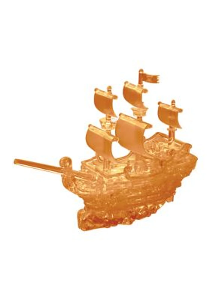 3D Crystal Puzzle - Pirate Ship (Brown): 101 Pieces