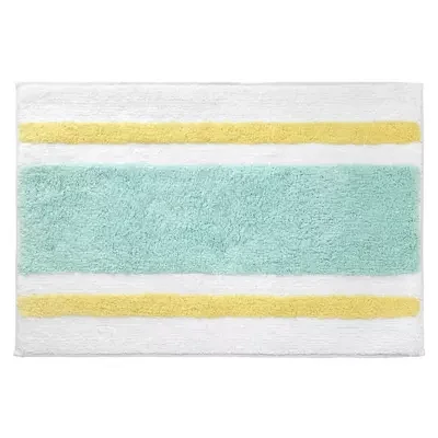 Clubhouse Stripe Aqua Bath Rug
