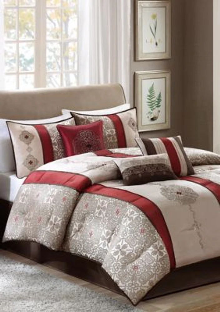Donovan Jacquard Comforter Set Red