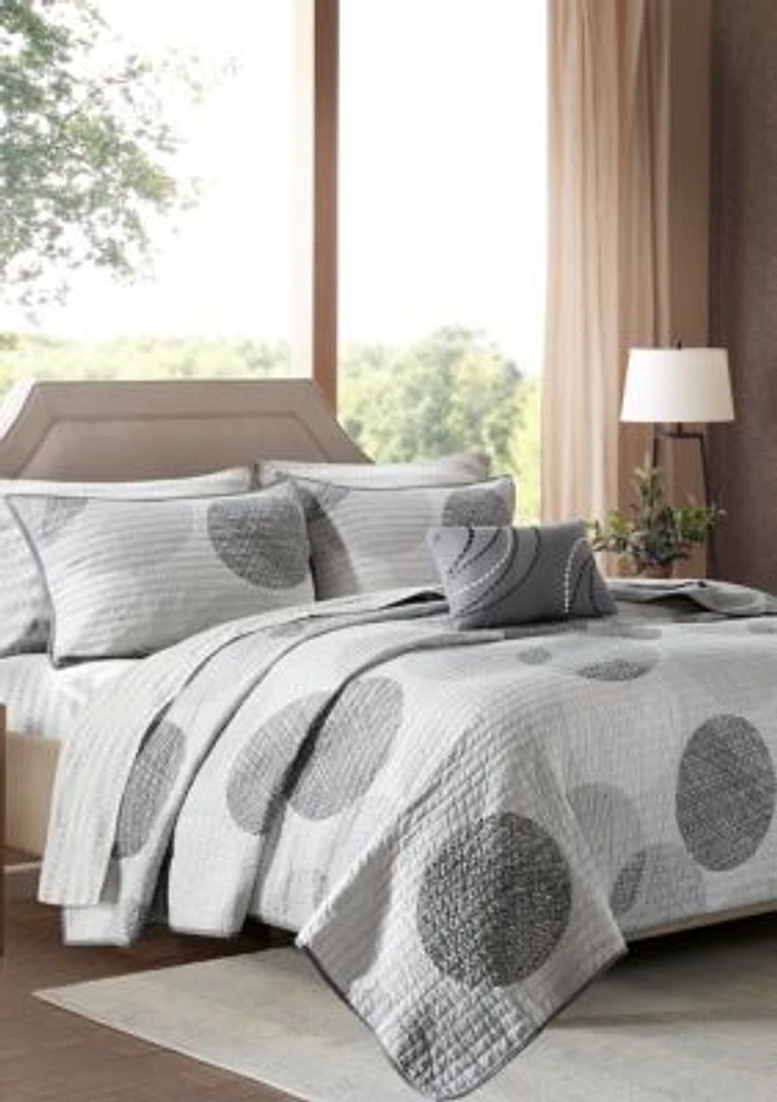 Madison Park Essentials Knowles Complete Coverlet Set - Grey
