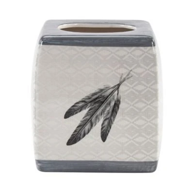 Feather Design Ceramic Tissue Box Cover
