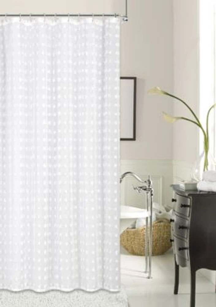 Cut Modern Flower 3D Linen-Look Fabric Shower Curtain