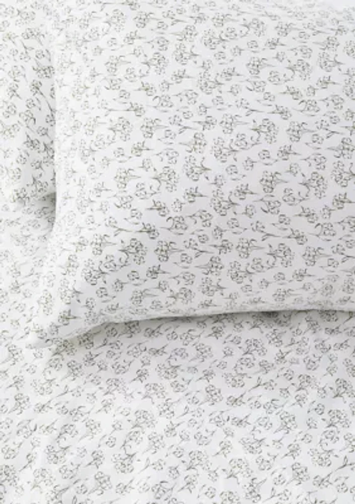 Green Floral Pillowcases
