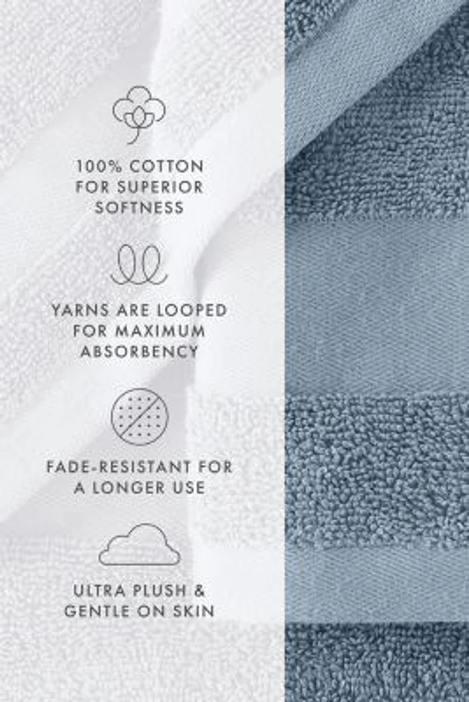 Towels 4-Pack 100% Cotton Bathroom Essentials