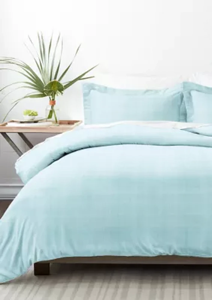 Premium Ultra Soft Thatch Pattern 3 Piece Duvet Cover Set
