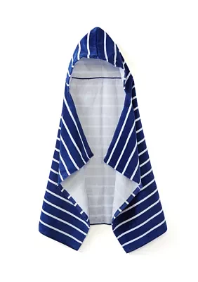 Kids Navy Striped Hooded Towel