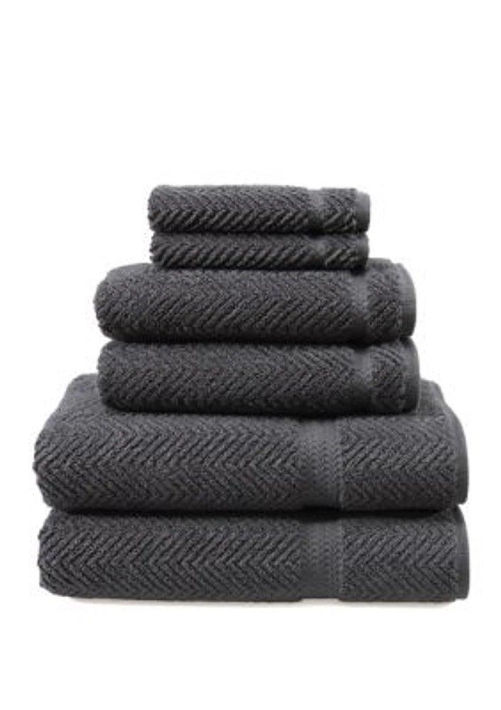 Piece Turkish Cotton Herringbone Towel Set