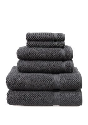 Piece Turkish Cotton Herringbone Towel Set