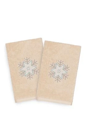 Christmas Crystal Embroidered Luxury Turkish Cotton Hand Towel
