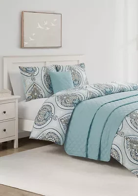 Allerton Blue 5 Piece Comforter Quilt
