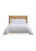 Blue Ruffle Trim Stripe Comforter