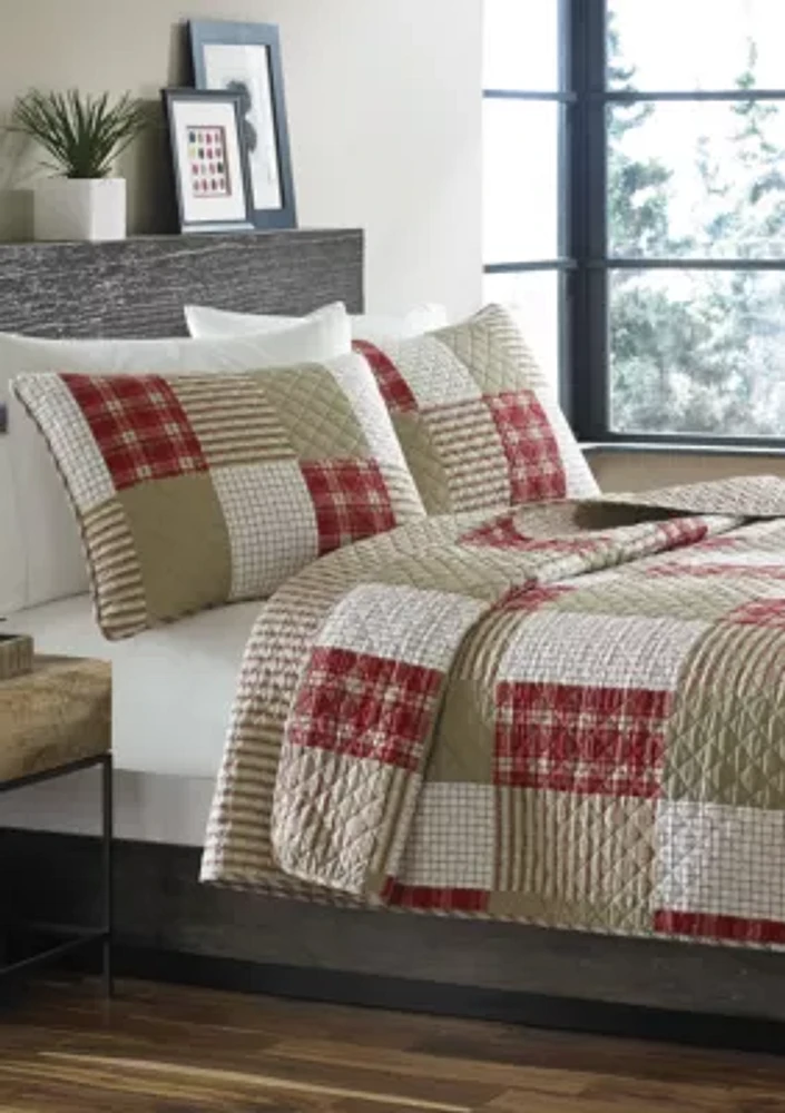 Camano Island Plaid Cotton Quilt Set