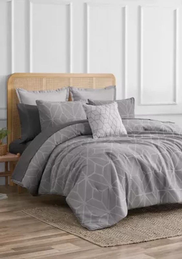 Fragment Dark Grey 3-Piece Comforter