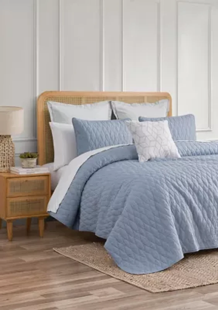 Juno Denim 3 Piece Quilt Set