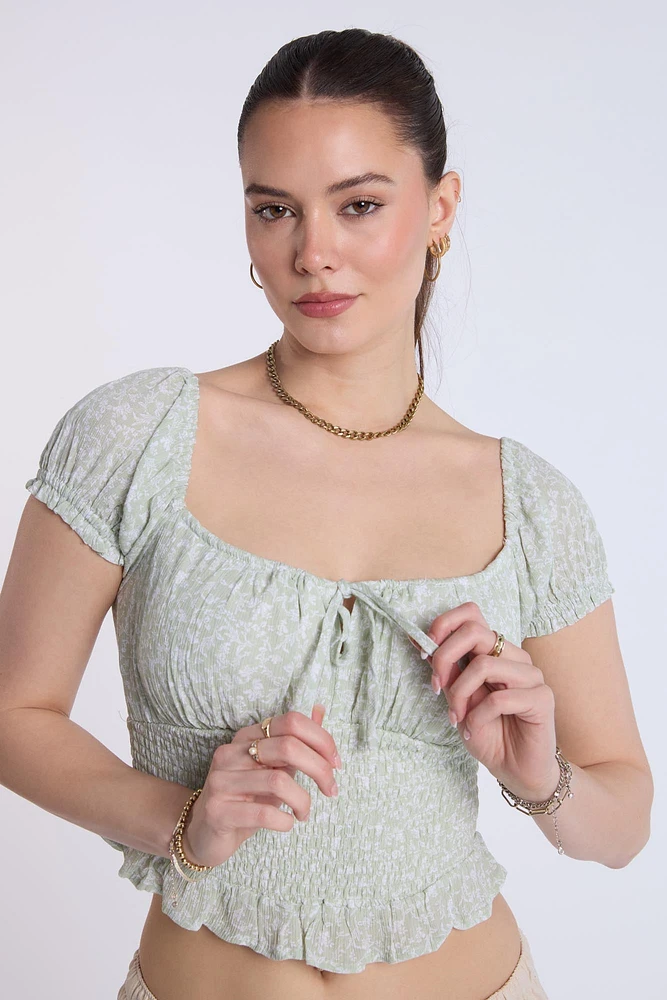 Off-Shoulder Smocked Top