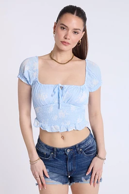 Off-Shoulder Smocked Top