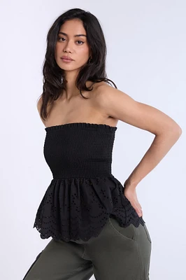 Eyelet Smocked Top