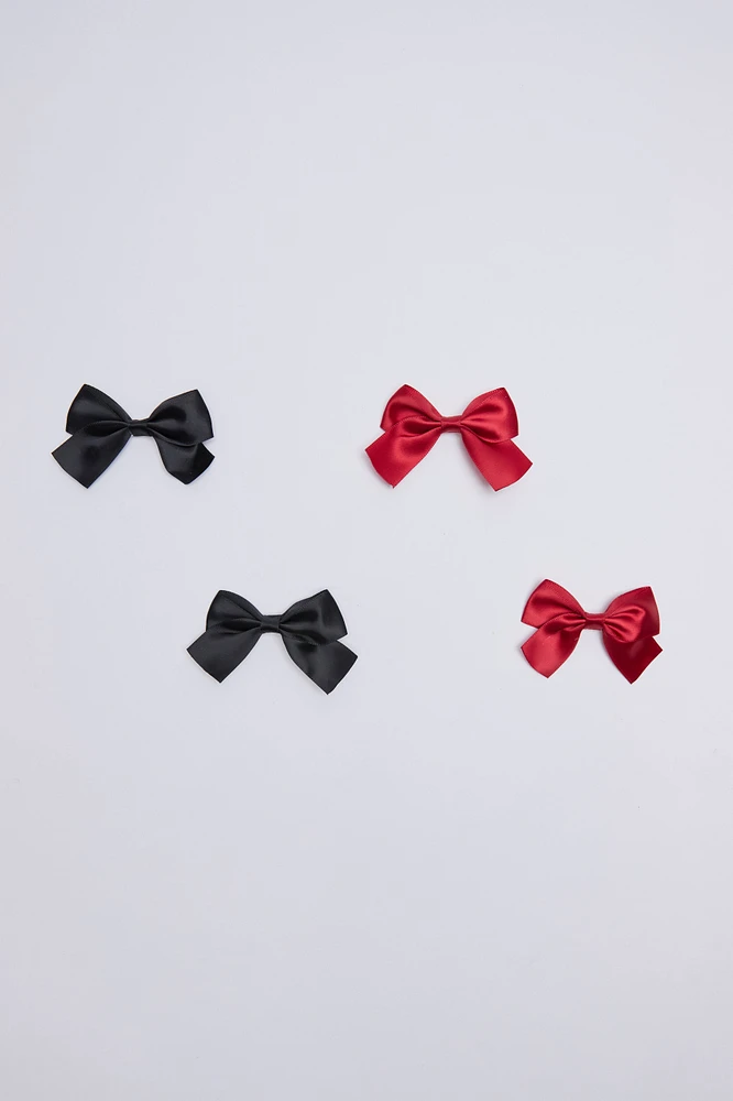 Mini Ribbon Bow Clips 4-Pack