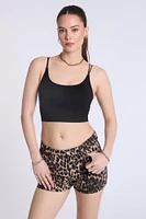Super High Rise Leopard Relaxed Denim Shorts