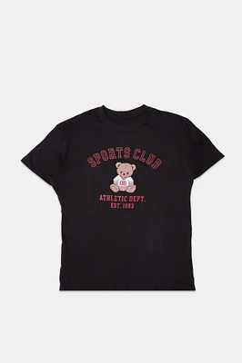 Sports Club Teddy Graphic Boyfriend Tee