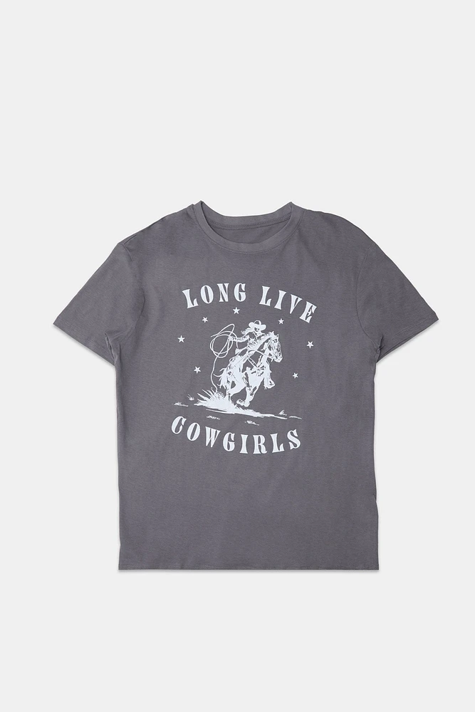 Long Live Cowgirls Graphic Boyfriend Tee