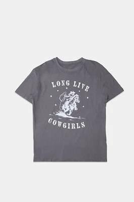 Long Live Cowgirls Graphic Boyfriend Tee
