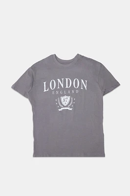 T-shirt coupe garçonne imprime? graphique London England